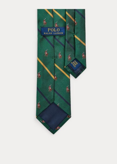 Corbatas Polo Ralph Lauren Hombre Verdes / Dorados - Polo Player Silk Narrow - FUYPO8902